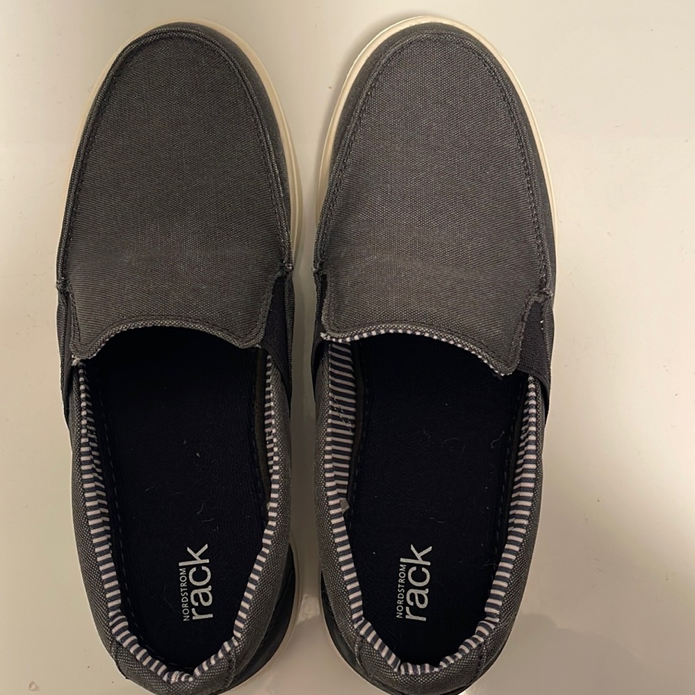 NWOT Nordstrom rack slide on canvas shoes blue grey